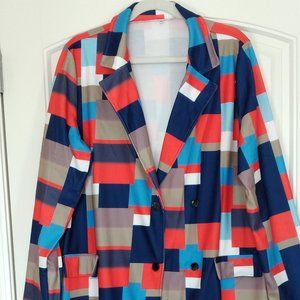 Color Blocking Trench Coat